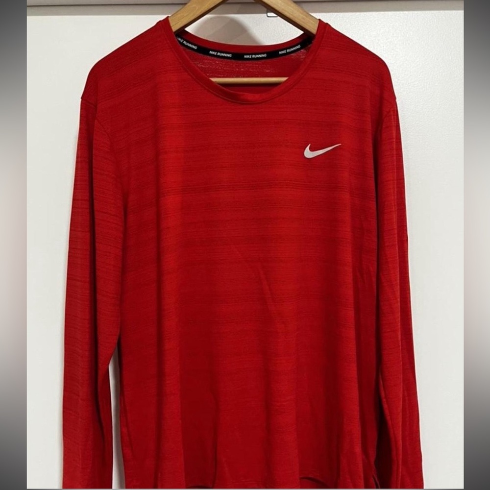 Nike Dri-Fit Running Long Sleeve Shirt Red XL